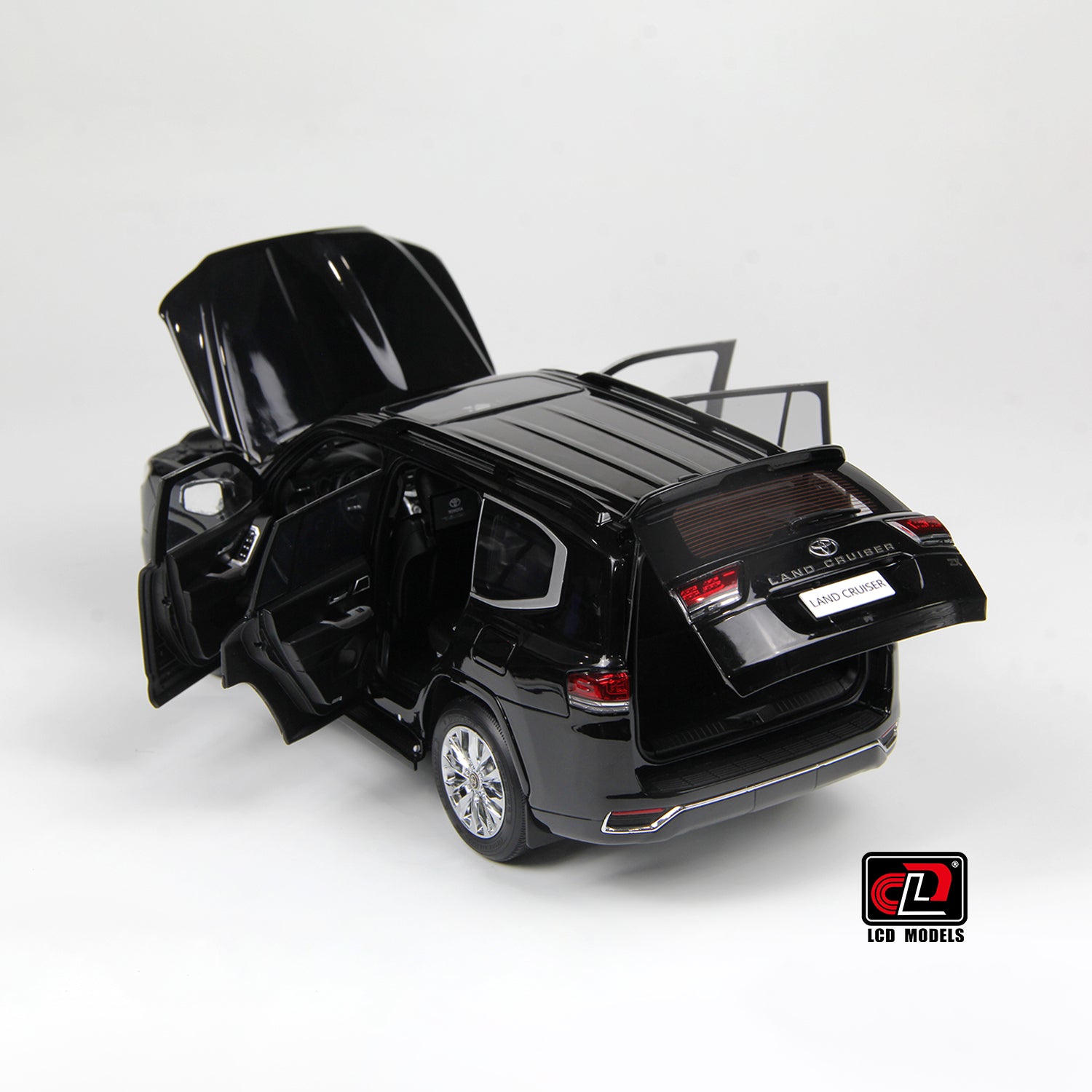 LCD Model 1:18 Toyota Land Cruiser 300-ZX Black color