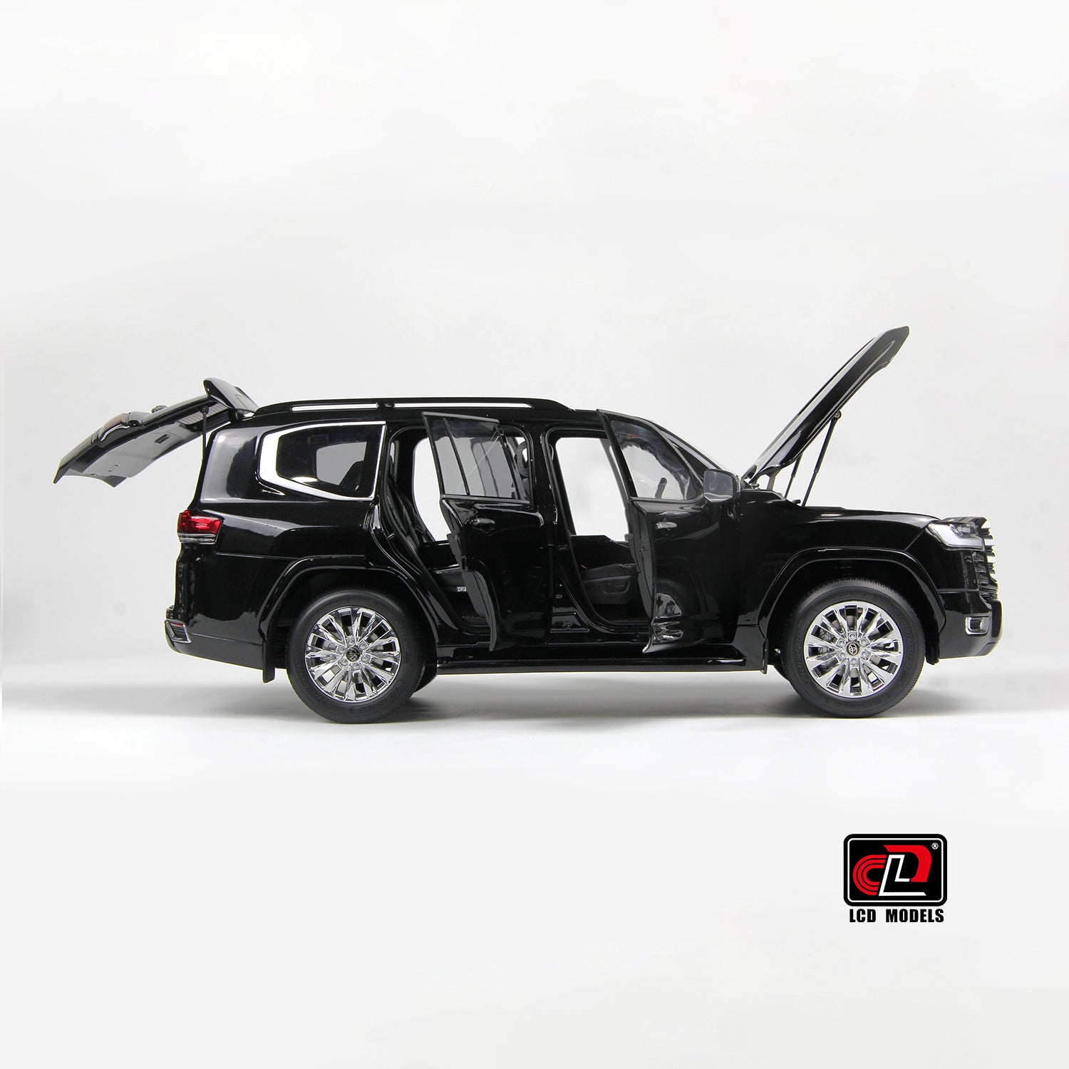LCD Model 1:18 Toyota Land Cruiser 300-ZX Black color