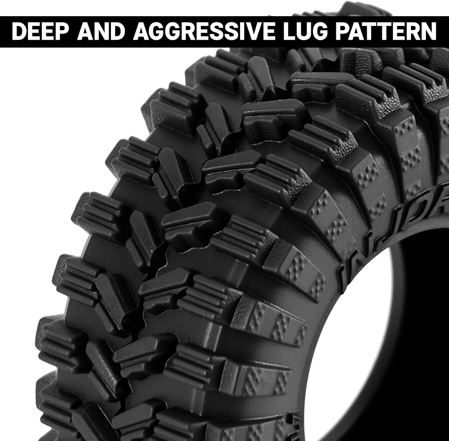 INJORA 0.7" King Trekker Tires 35 * 14mm for Axial SCX30 (T7014)