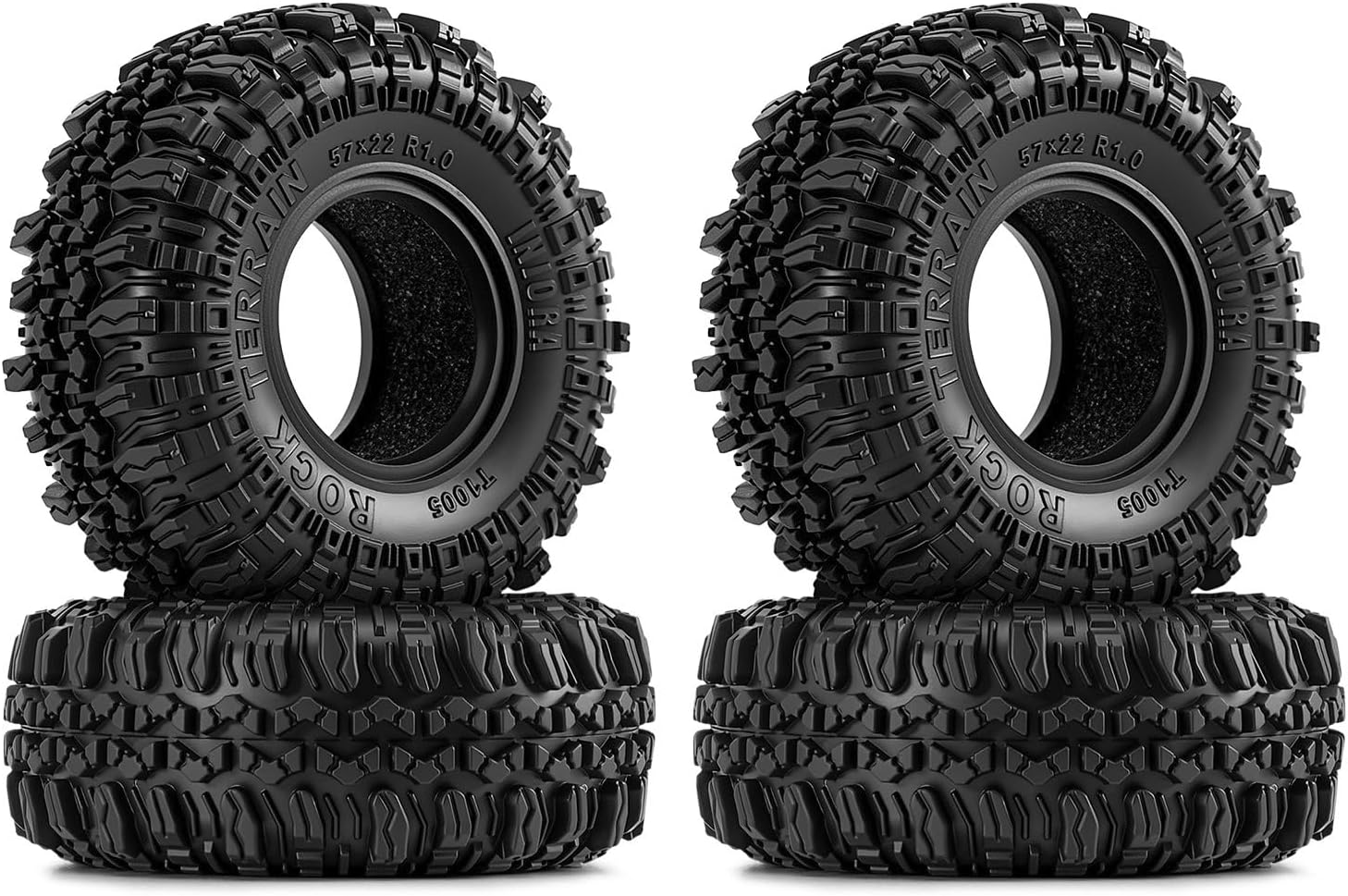 INJORA G2 57*22mm 1.0" Rock Terrain Tires (T1005)