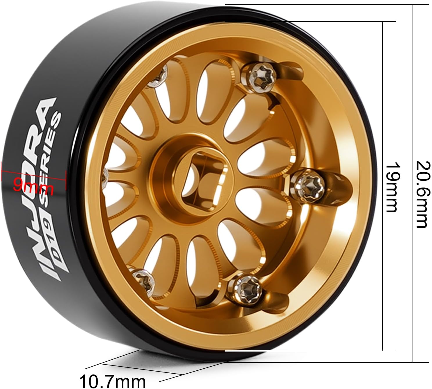 INJORA D19 Ripple 0.7" Aluminum Beadlock Wheel for SCX30
