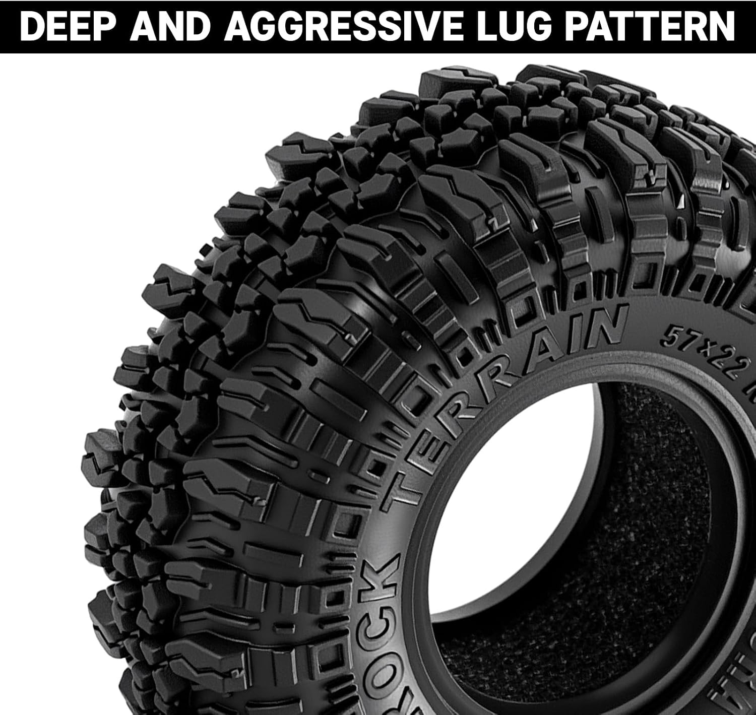 INJORA G2 57*22mm 1.0" Rock Terrain Tires (T1005)