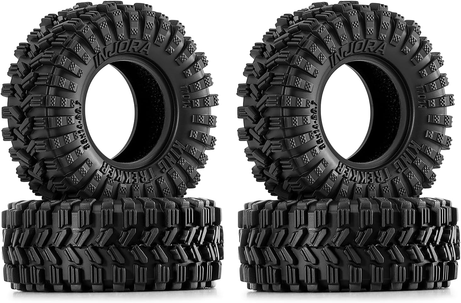 INJORA 0.7" King Trekker Tires 35 * 14mm for Axial SCX30 (T7014)