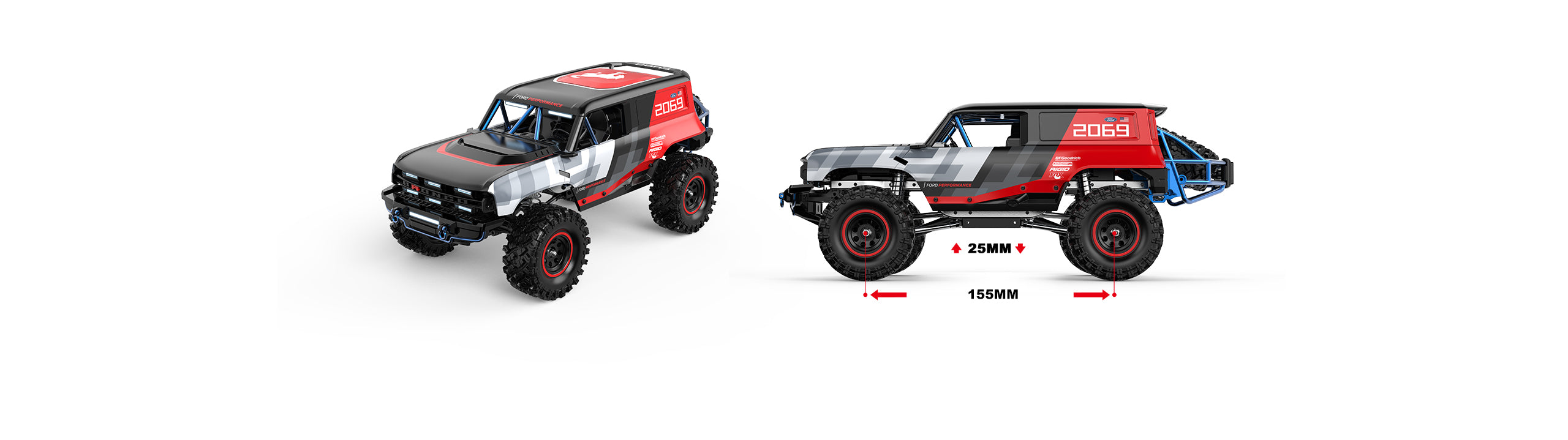 MJX H18P 1/18 Ford Bronco R Baja 1000 4WD Brushless RC Crawler