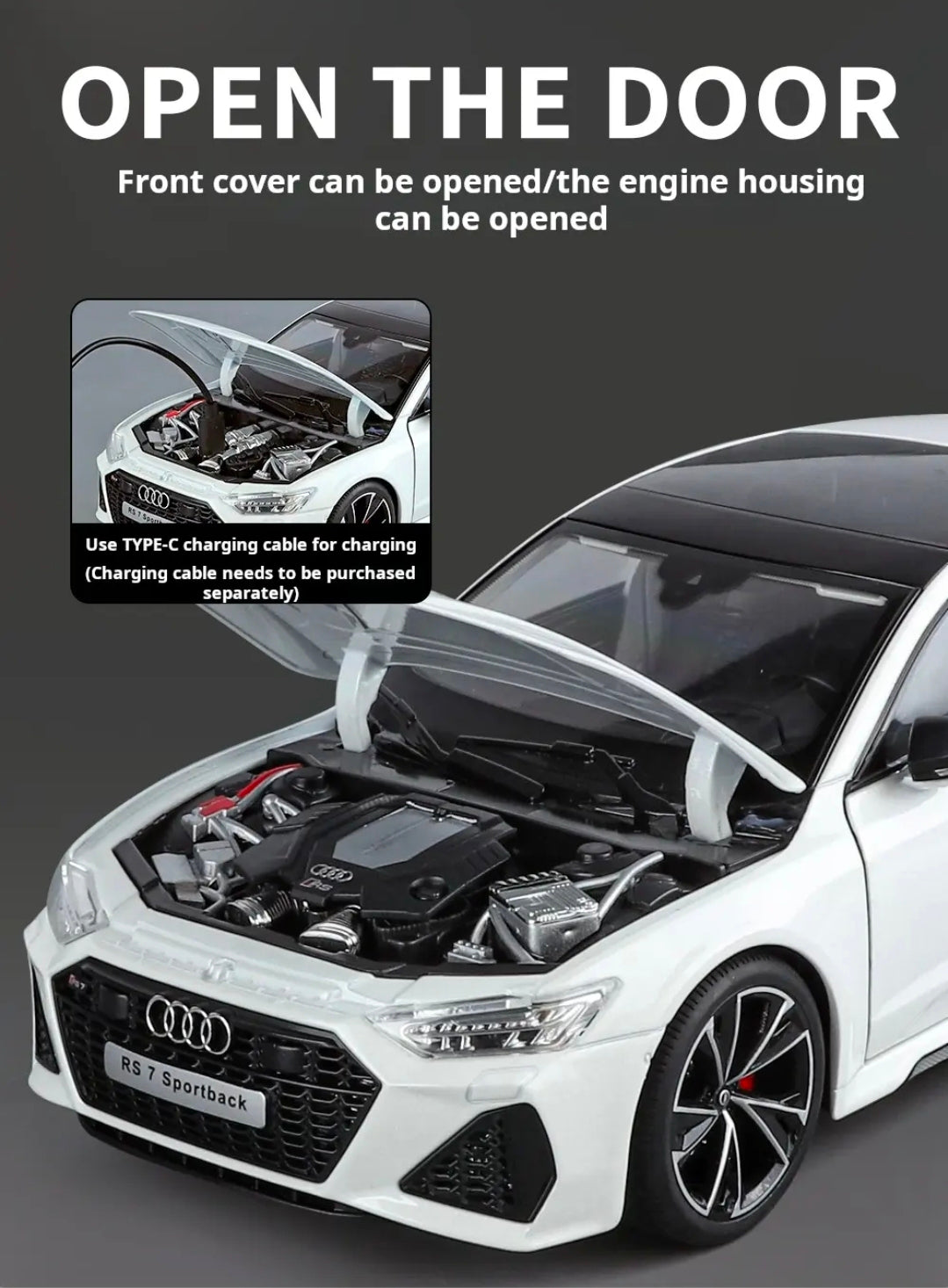 1:18 Audi RS7 Sportback Diecast Model with Remote Key