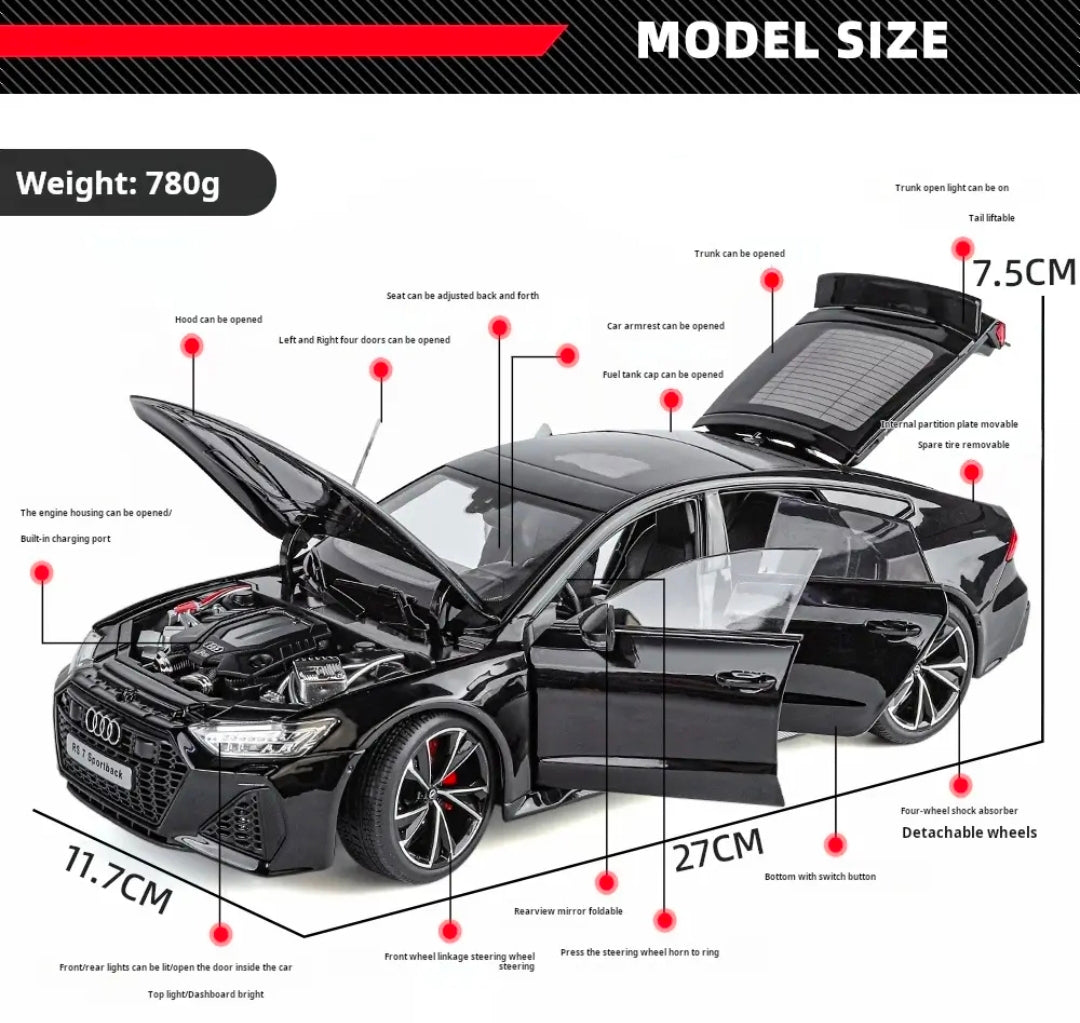 1:18 Audi RS7 Sportback Diecast Model with Remote Key