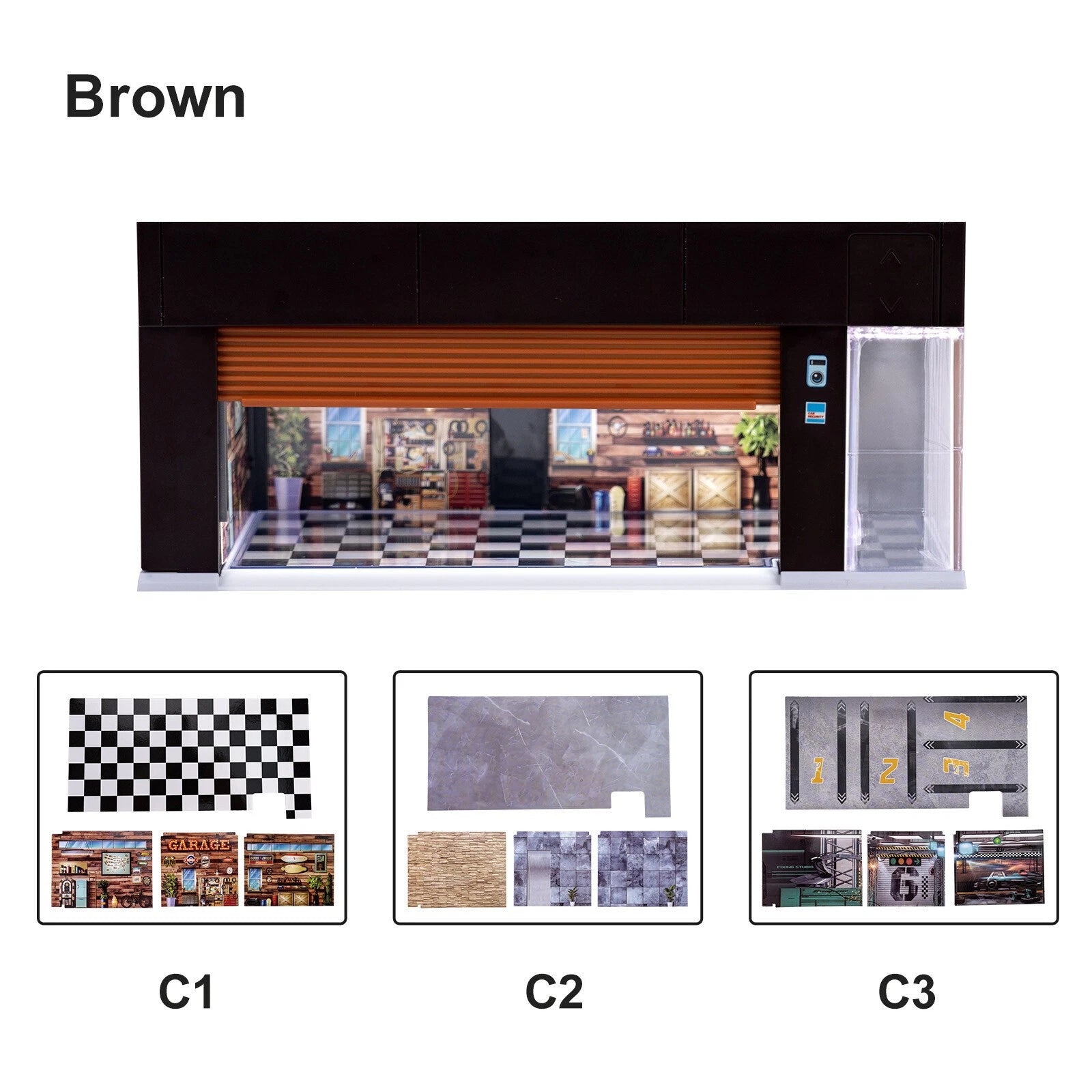Electric Garage Scene for 1:64 Diecast Scale Models